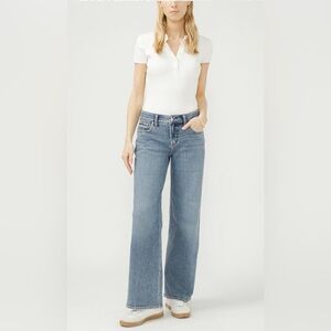 Wide-Leg Silver “Suki” Jeans